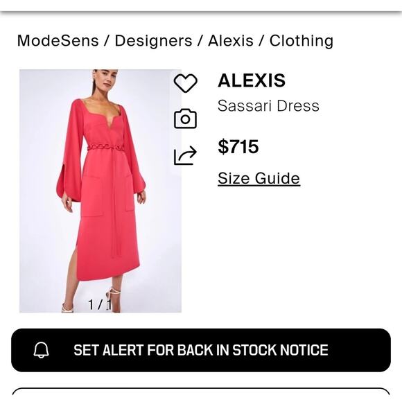 NWT $715 Alexis Sassari Shift Midi Dress Sz XS NEW Wedding Guest Cocktail Resort - Picture 4 of 15